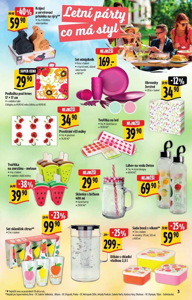 Hypermarket letní katalog plný akcí a cen, strana 3