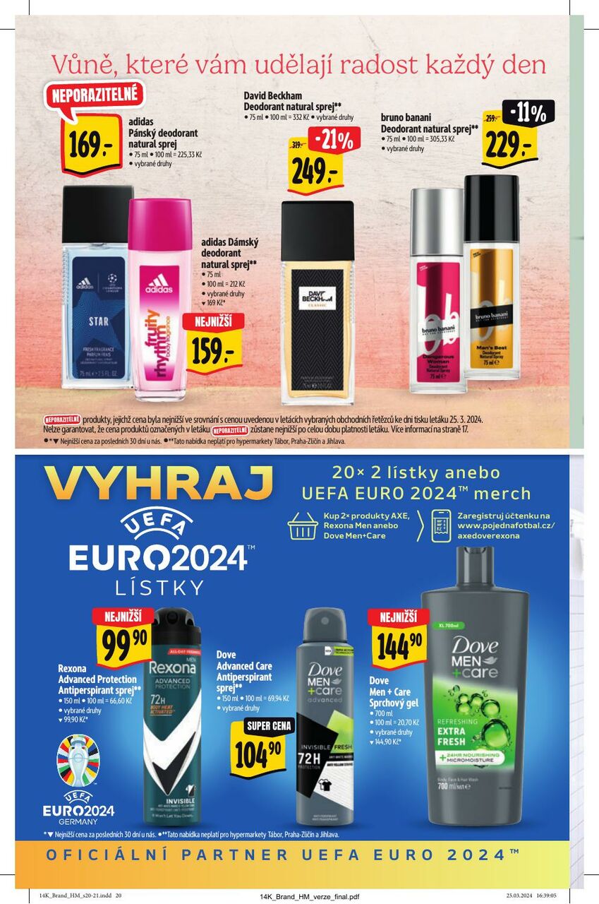 Hypermarket AKČNÍ KATALOG UŠETŘETE NA ZNAČKÁCH, strana 20