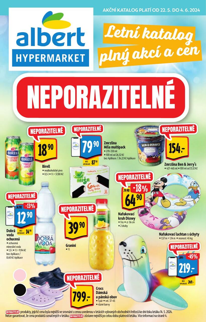 Hypermarket letní katalog plný akcí a cen, strana 1