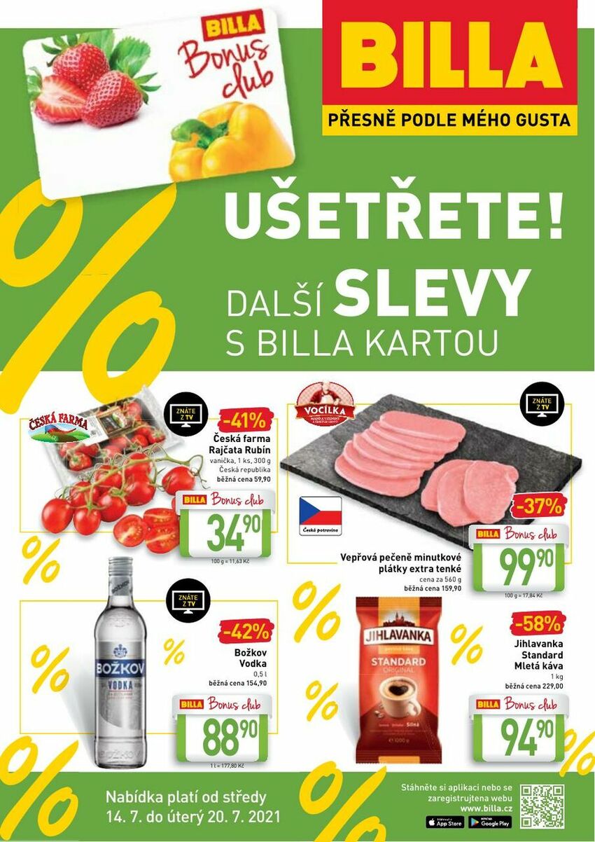 Zelené ceny pro členy BILLA Bonus clubu, strana 1