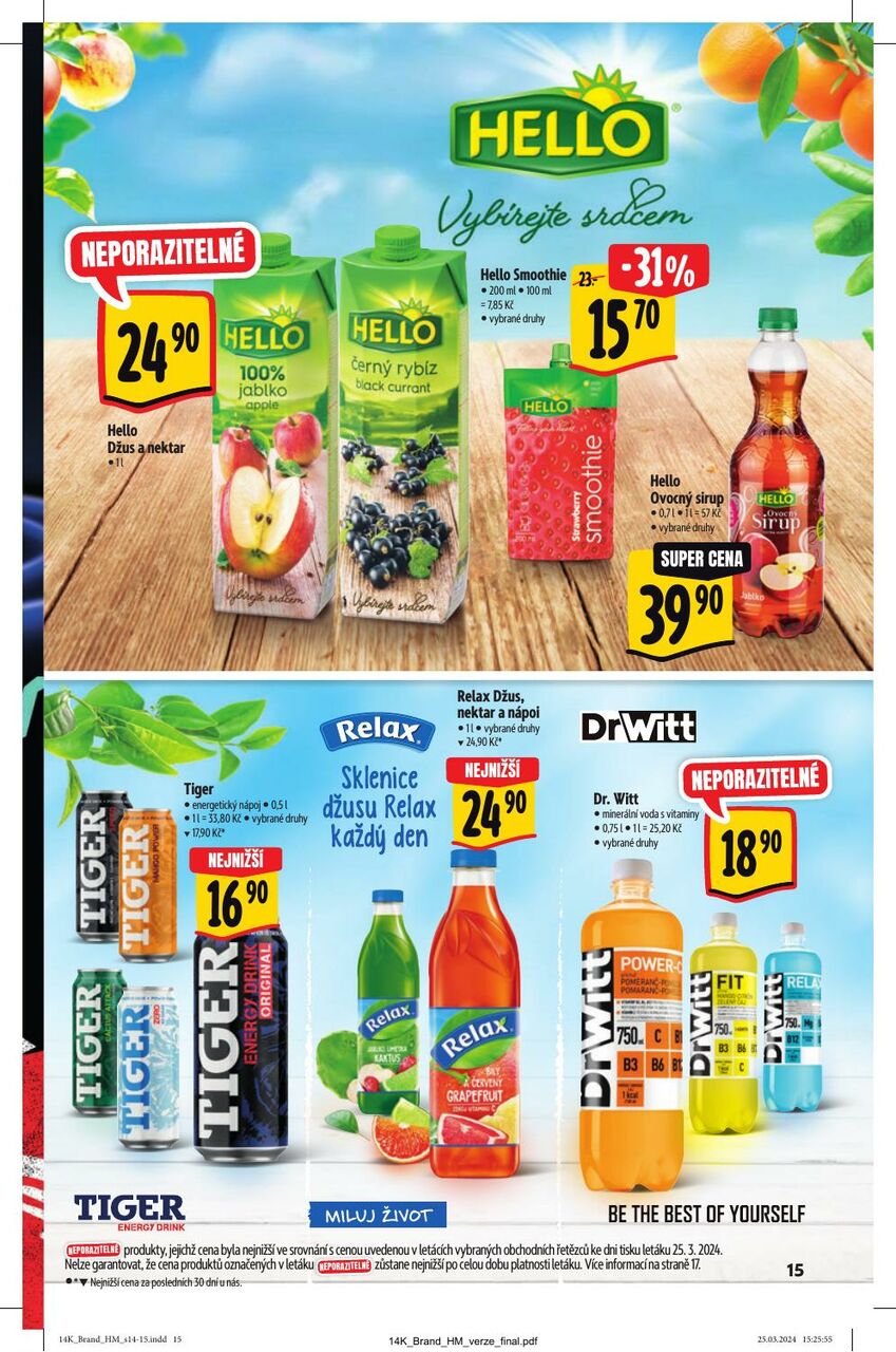 Hypermarket AKČNÍ KATALOG UŠETŘETE NA ZNAČKÁCH, strana 15