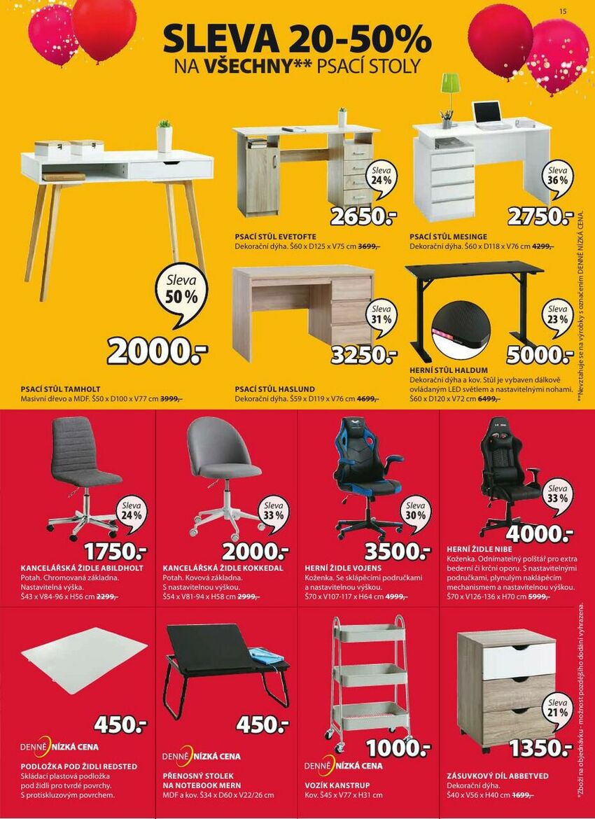 sleva 20 - 50 % na všechny jídelní židle, strana 15