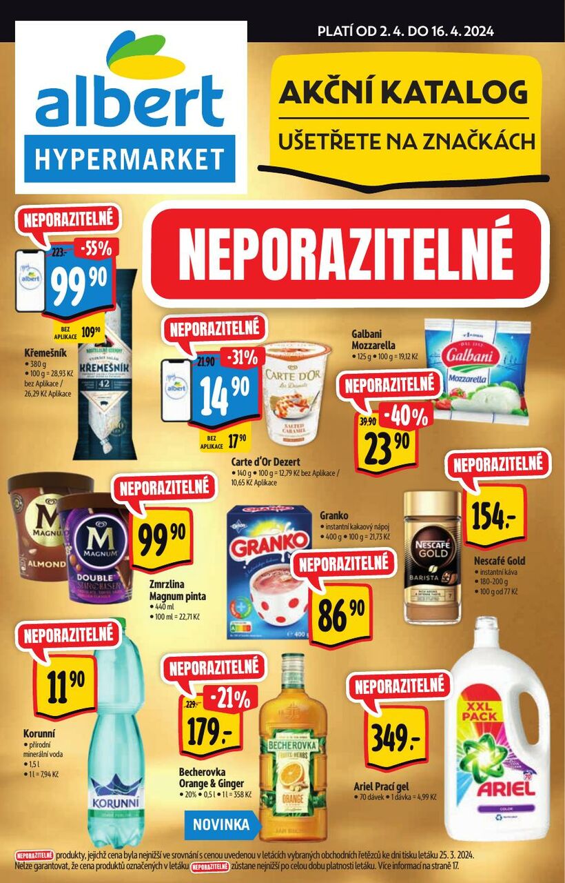 Hypermarket AKČNÍ KATALOG UŠETŘETE NA ZNAČKÁCH, strana 1